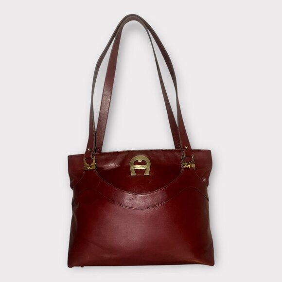 VTG Etienne Aigner Oxblood Red Leather Shoulder Bag & Belt Set 70s-80s Germany - Picture 3 of 13